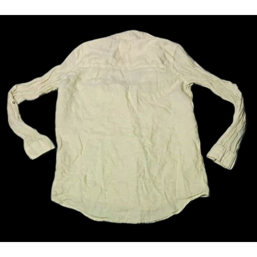 Sigrid Olson 100% Linen Long Sleeve Button Up Small Yellow Coastal Quiet Luxury - Picture 12 of 12